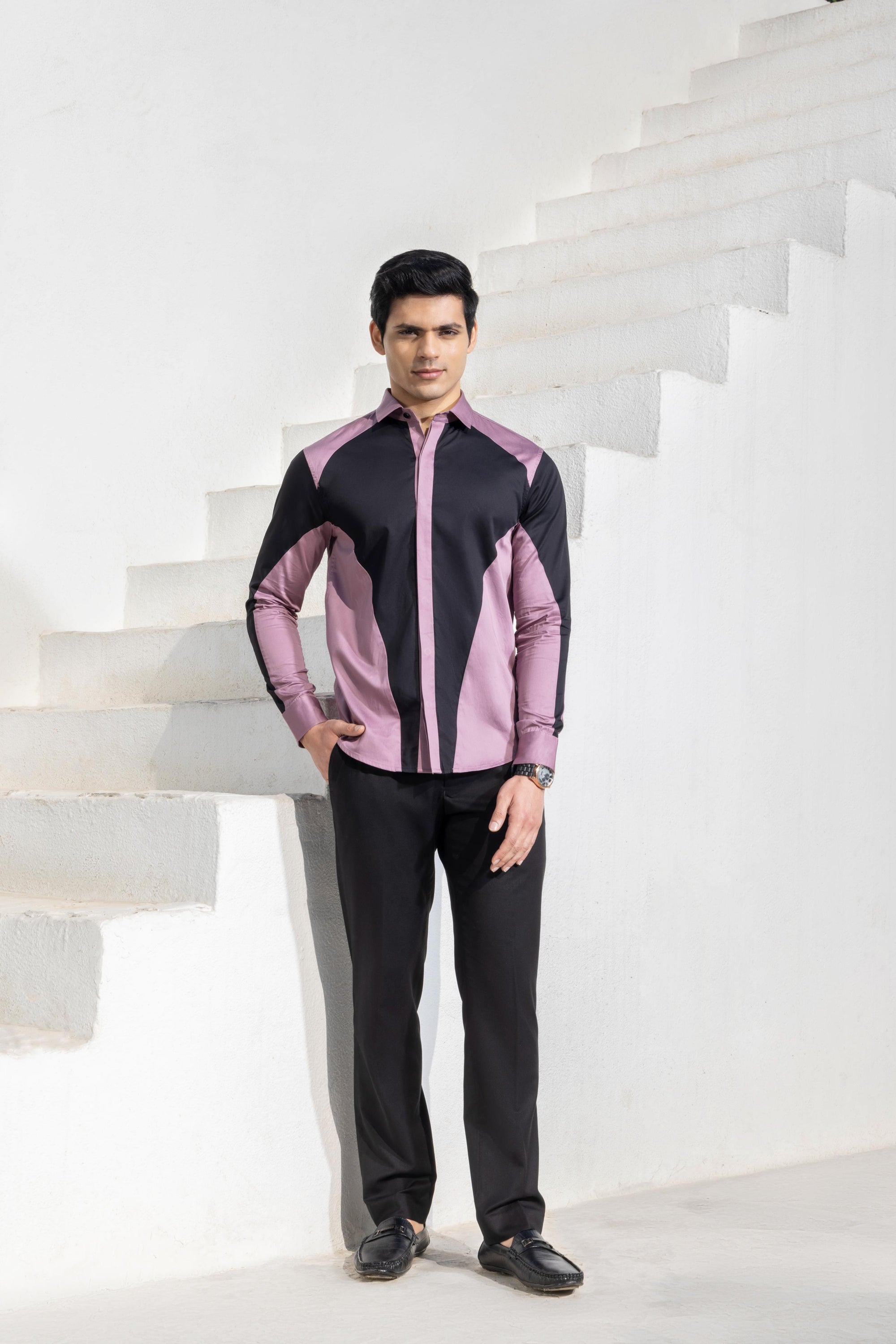 Midnight Violet Cut And Sew Shirt