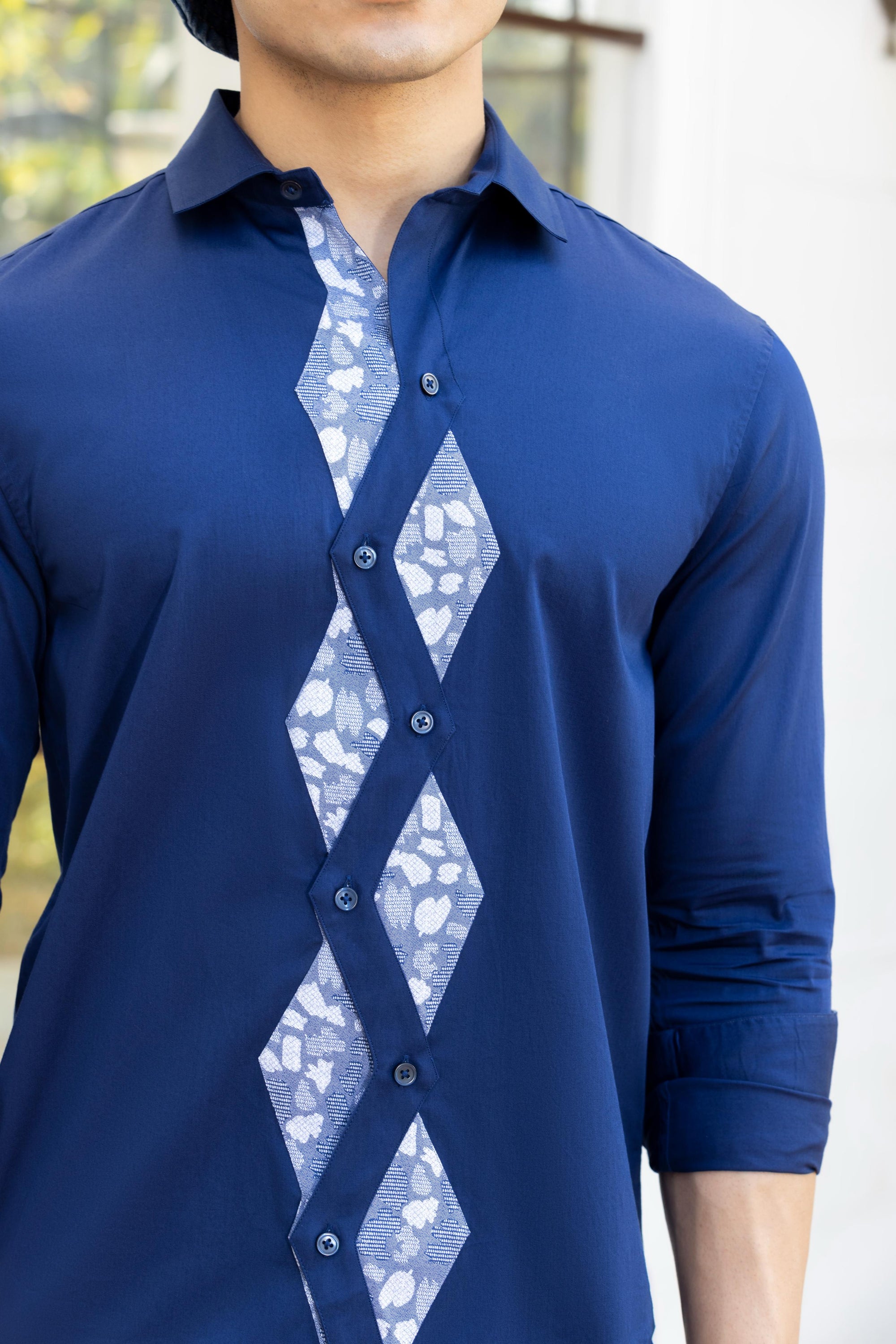 Twisted Zig-Zag Cut And Sew Shirt