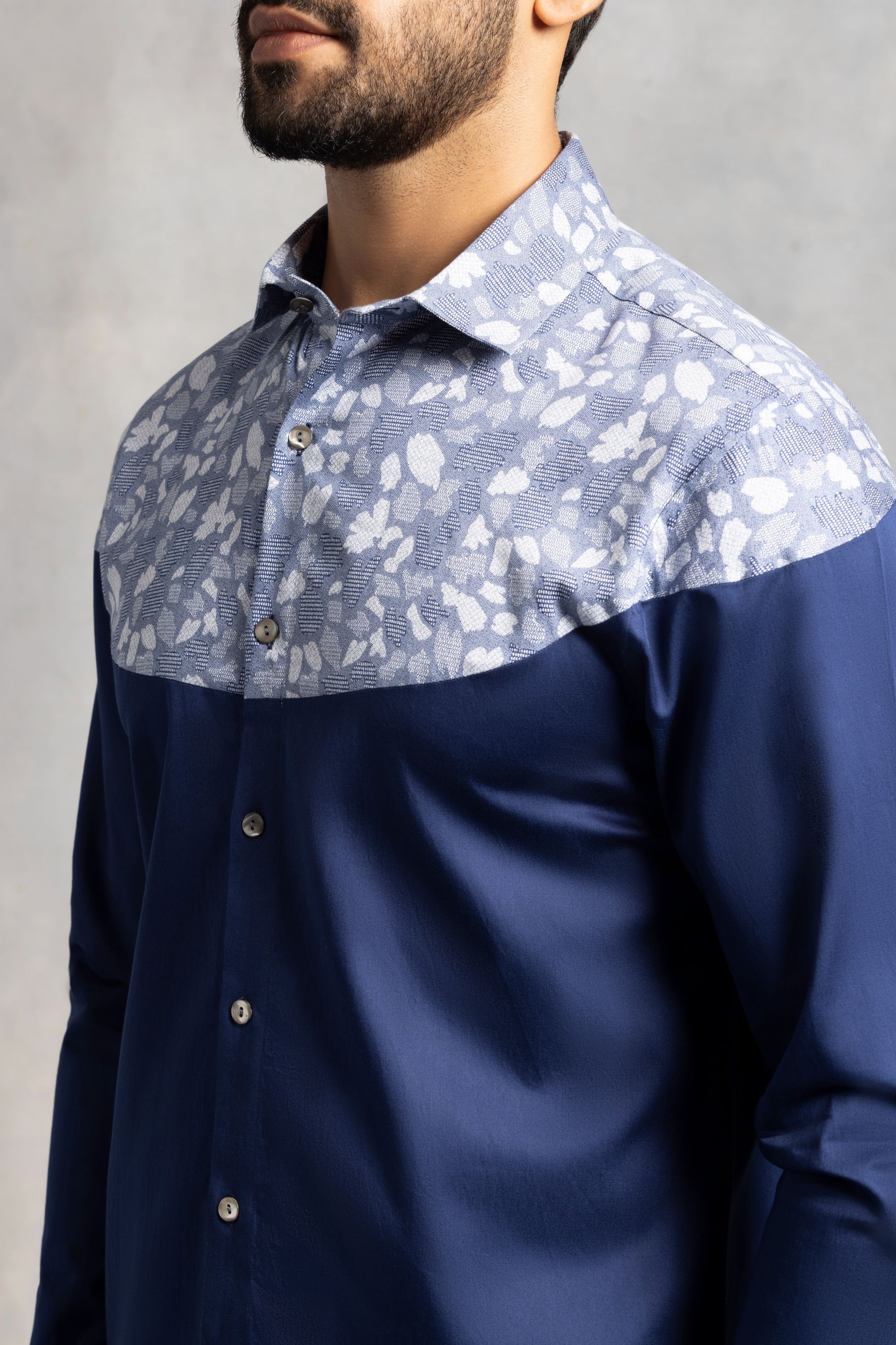 Contrast Elegance Cut And Sew Shirt