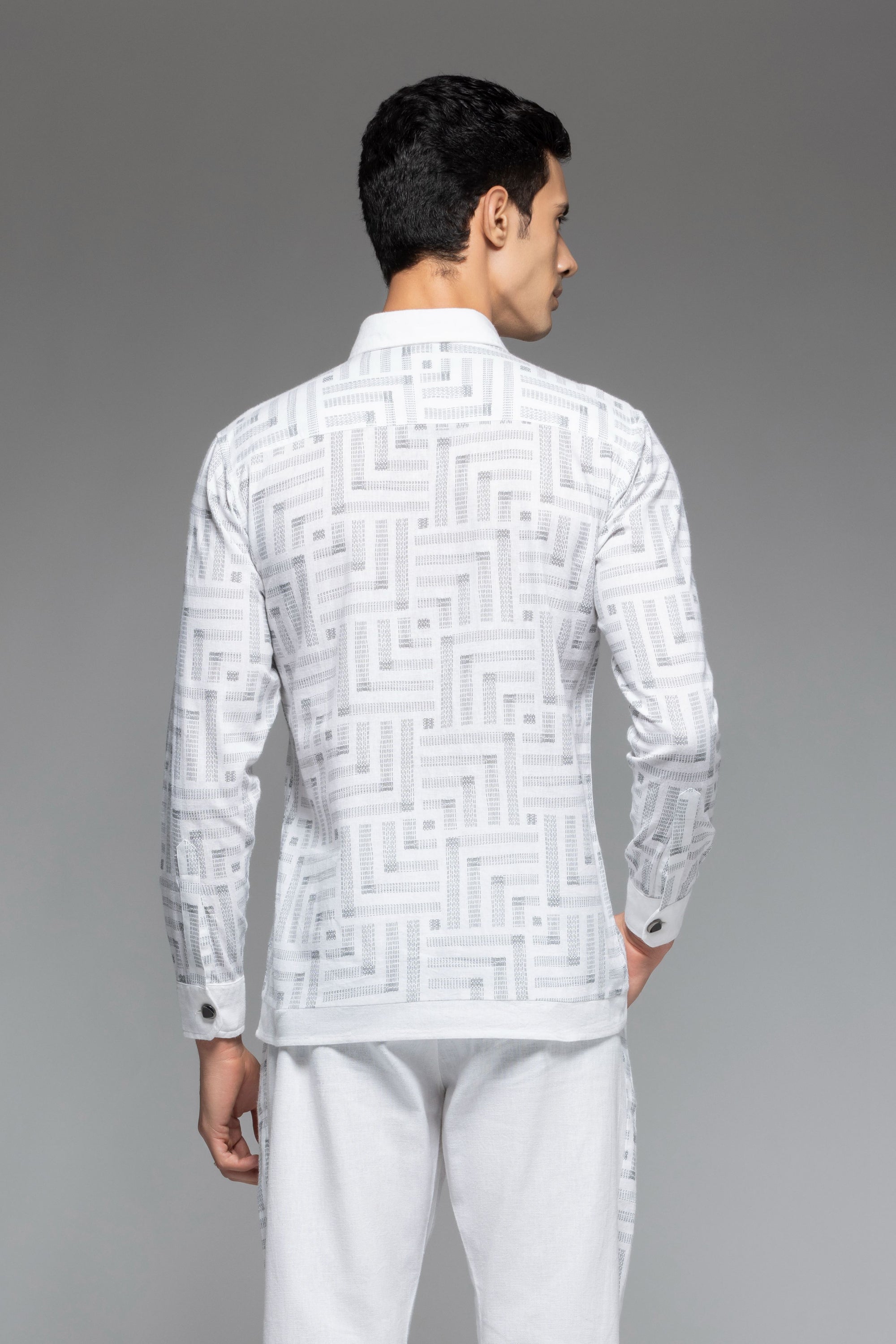 Ivory Linen Ensemble Shirt