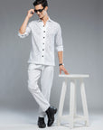 Ivory Linen Ensemble Shirt