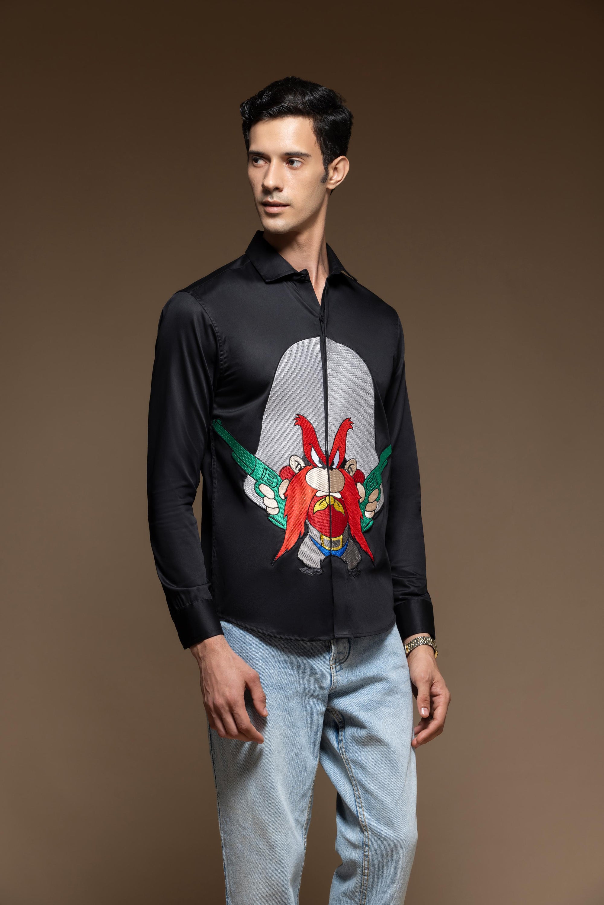 Western Wild Man Embroidered Shirt