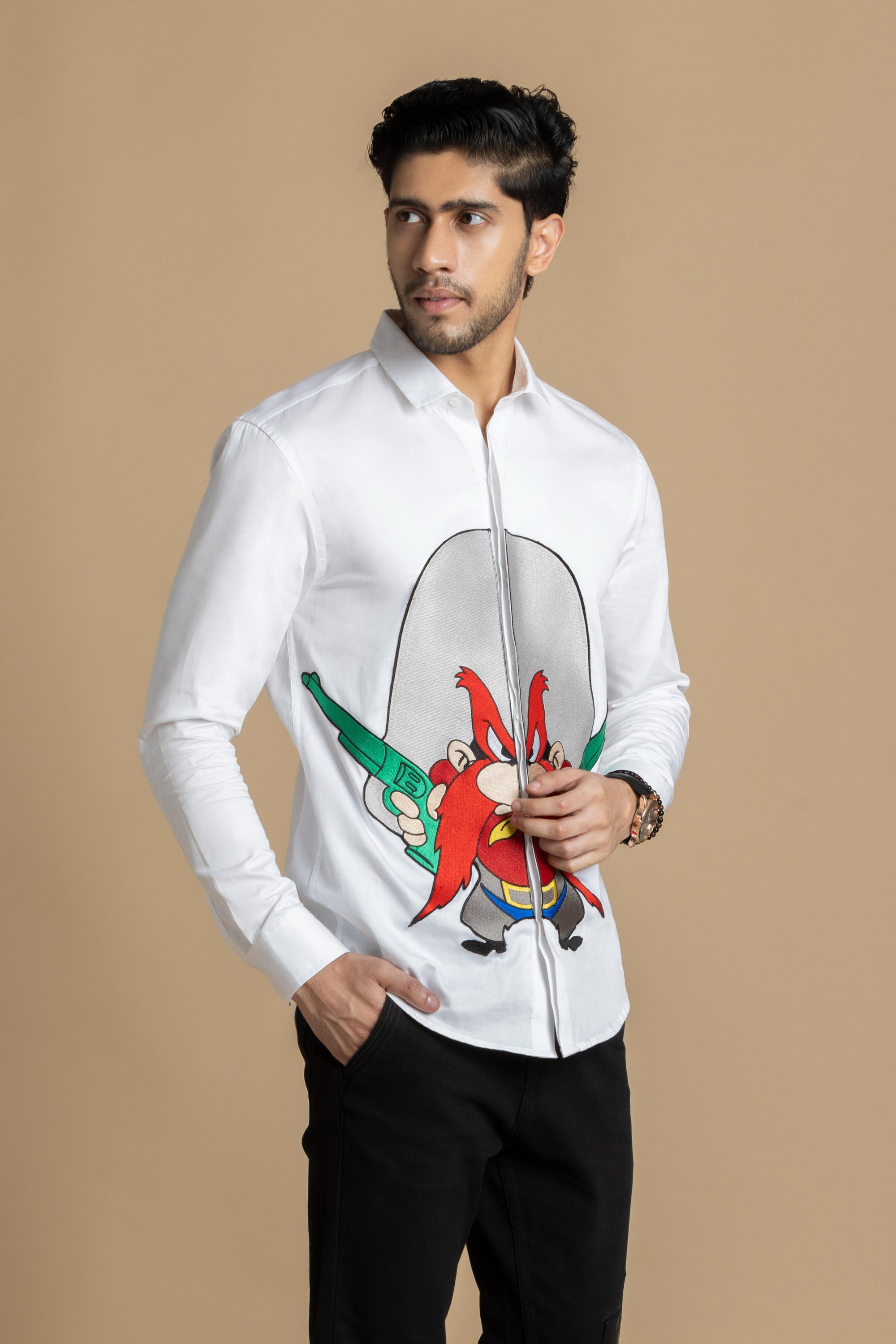Western Wild Man Embroidered Shirt