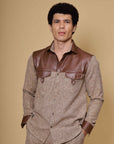 Brown Leather Shirt