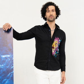 Abstract Lion - Embroidered Shirts