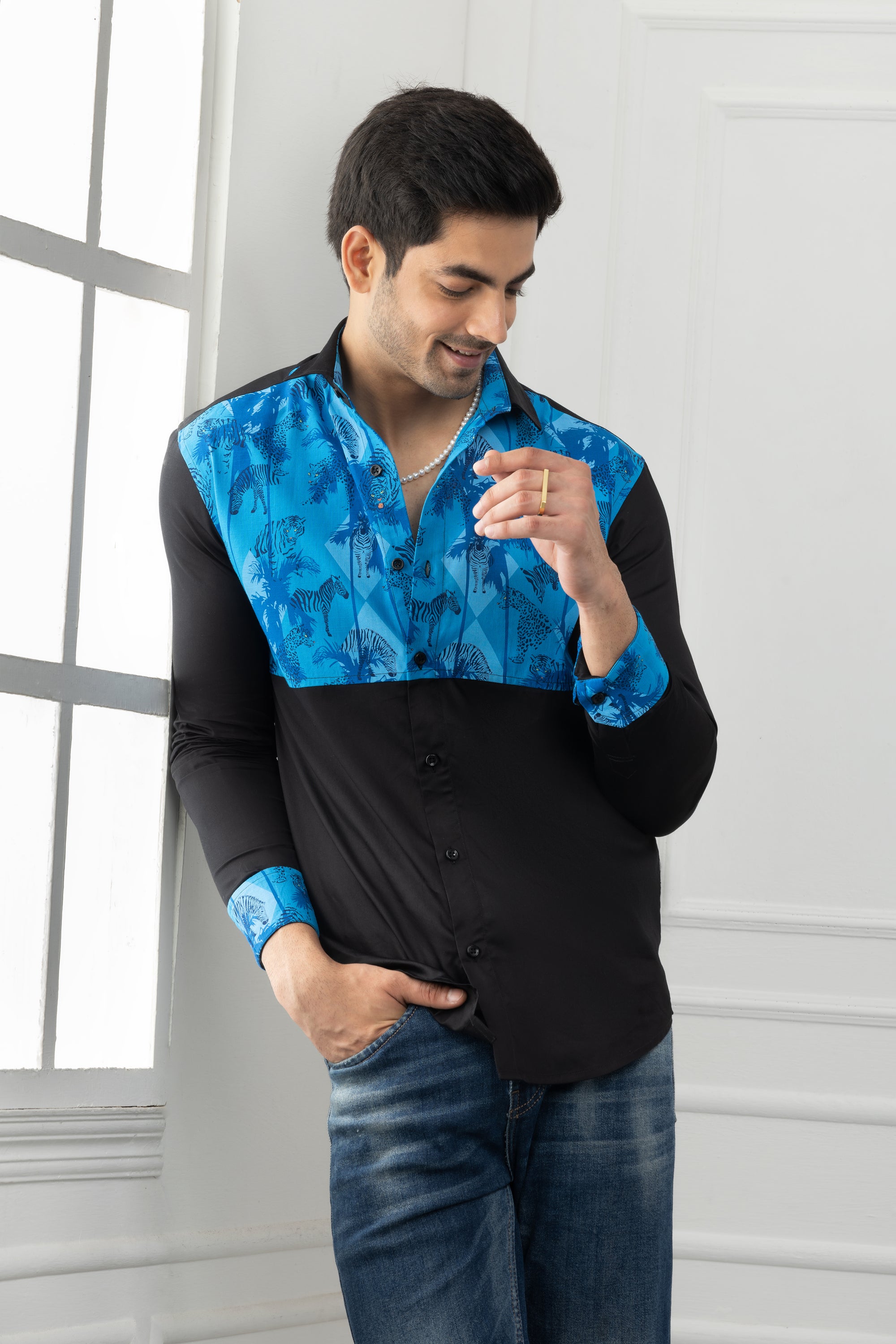 Abstract Jungle Shirt Cut And Sew Shirt