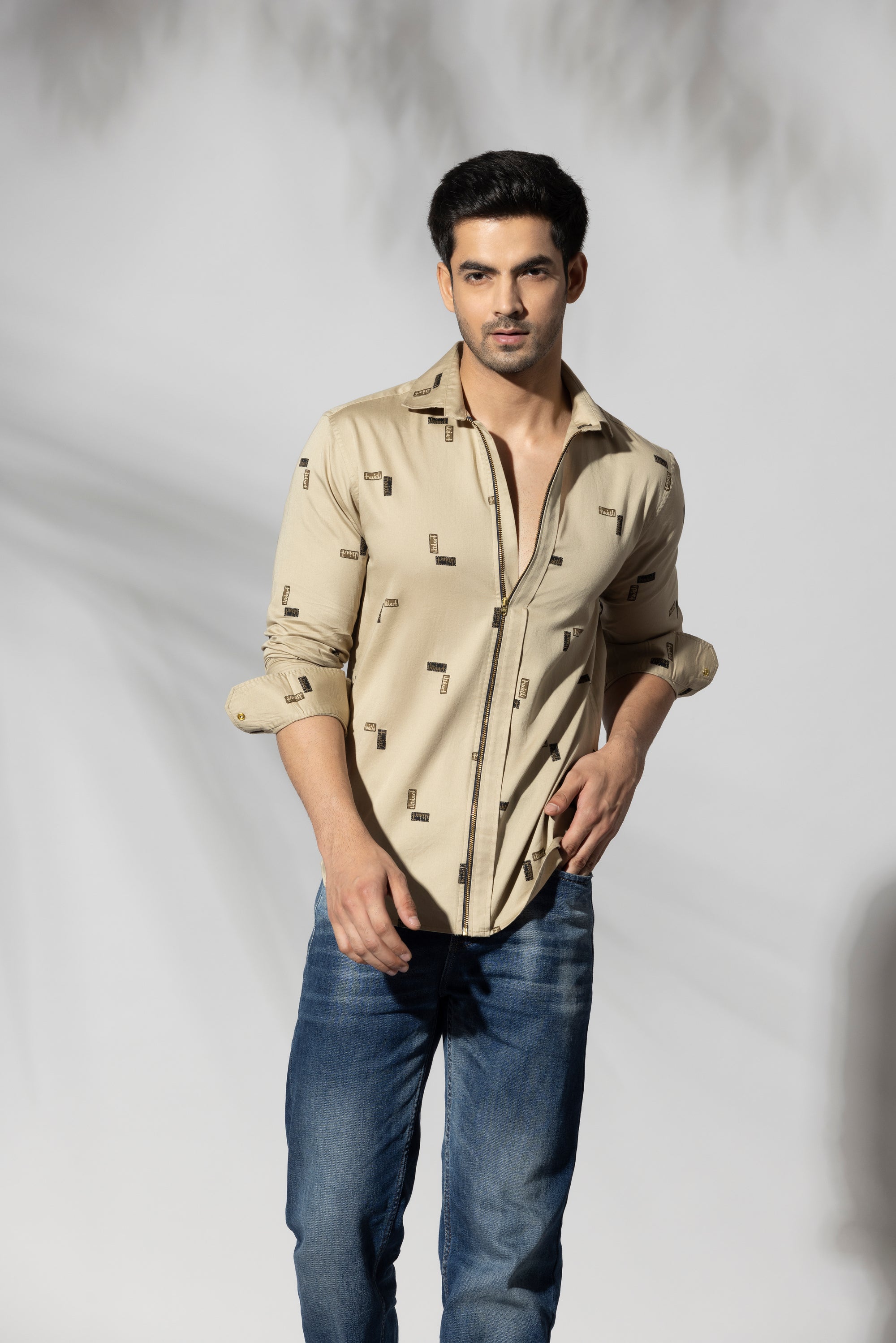 Zipper Zeal Cut And Sew Shirt
