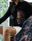 Abstract Lion - Embroidered Shirts
