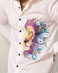 Abstract Lion - Embroidered Shirts
