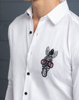 Suited Zebra Shirt - White  - Embroidered Shirts