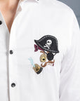 Pirates of Sazvit Shirt - White - Embroidered Shirts