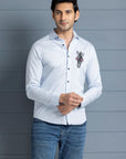 Suited Zebra Shirt - Light Blue - Embroidered Shirts