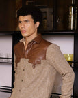 Brown Leather Shirt